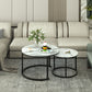 Circle Nesting Coffee Tables for Living Room, Small Dining Center Space Saving Living Room Small Tables, Modern Center Table Dining Black&White - Vixiahome