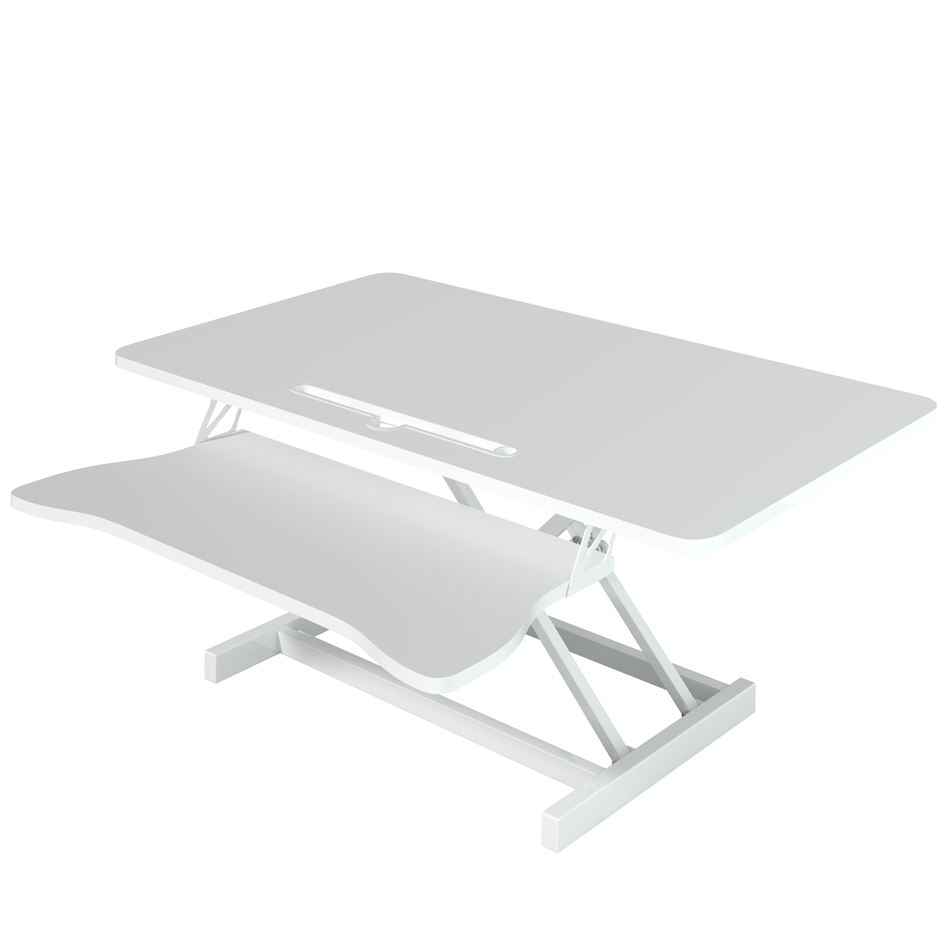 Standing Desk Converter 32 inch Height Adjustable Sit to Stand Up Desk Tabletop Dual Monitor and Laptop Workstation - Vixiahome