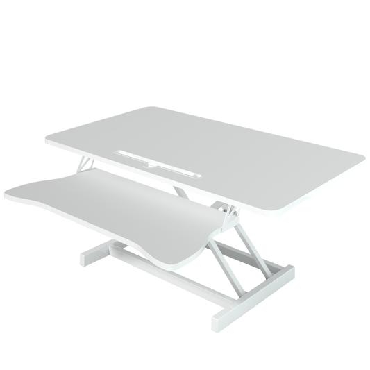 Standing Desk Converter 32 inch Height Adjustable Sit to Stand Up Desk Tabletop Dual Monitor and Laptop Workstation - Vixiahome