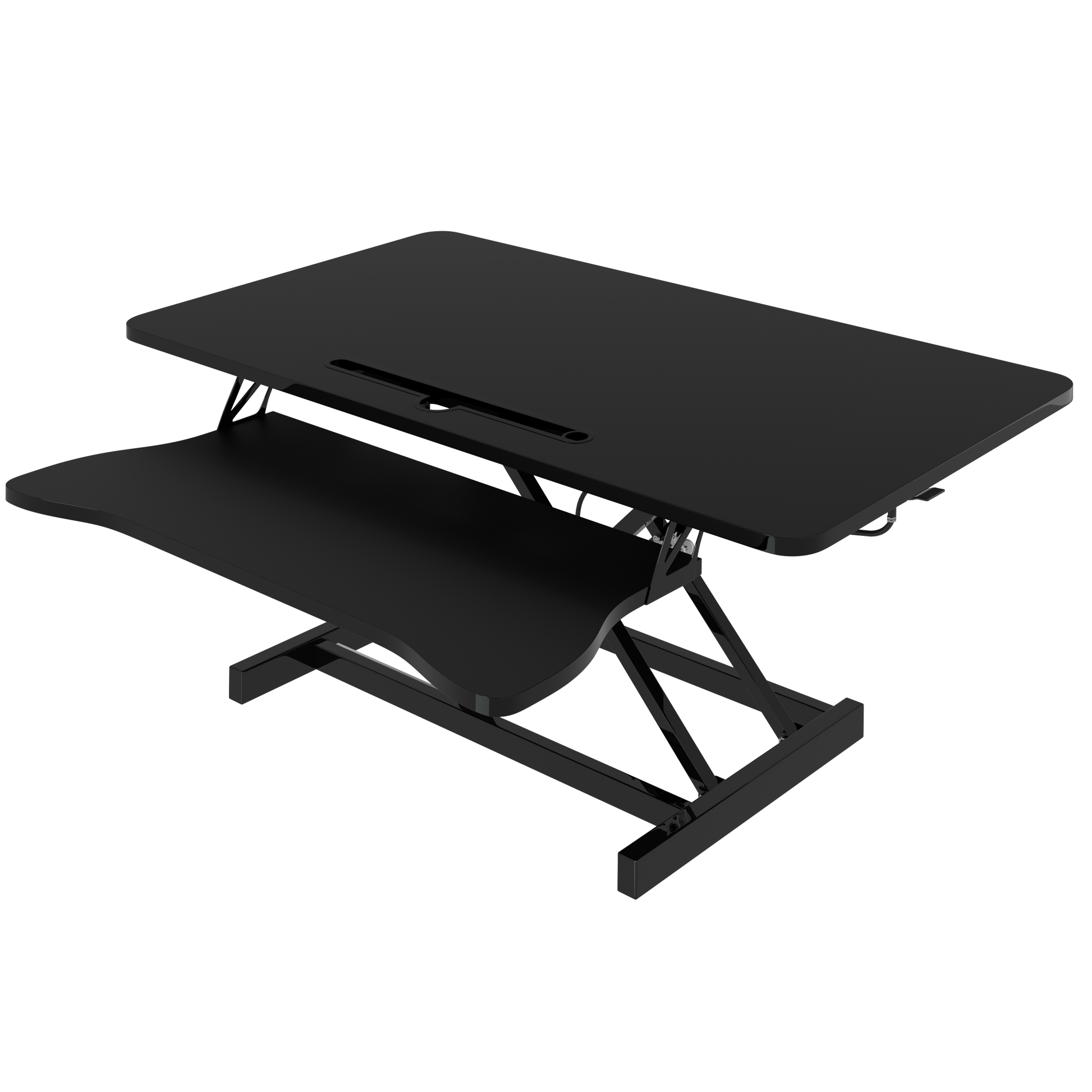 Standing Desk Converter 32 inch Height Adjustable Sit to Stand Up Desk Tabletop Dual Monitor and Laptop Workstation - Vixiahome