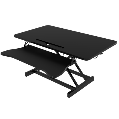 Standing Desk Converter 32 inch Height Adjustable Sit to Stand Up Desk Tabletop Dual Monitor and Laptop Workstation - Vixiahome