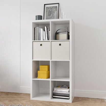 Smart Cube 8-Cube Organizer Storage with Opened Back Shelves,2 X 4 Cube Bookcase Book Shleves for Home, Office (White) - Vixiahome