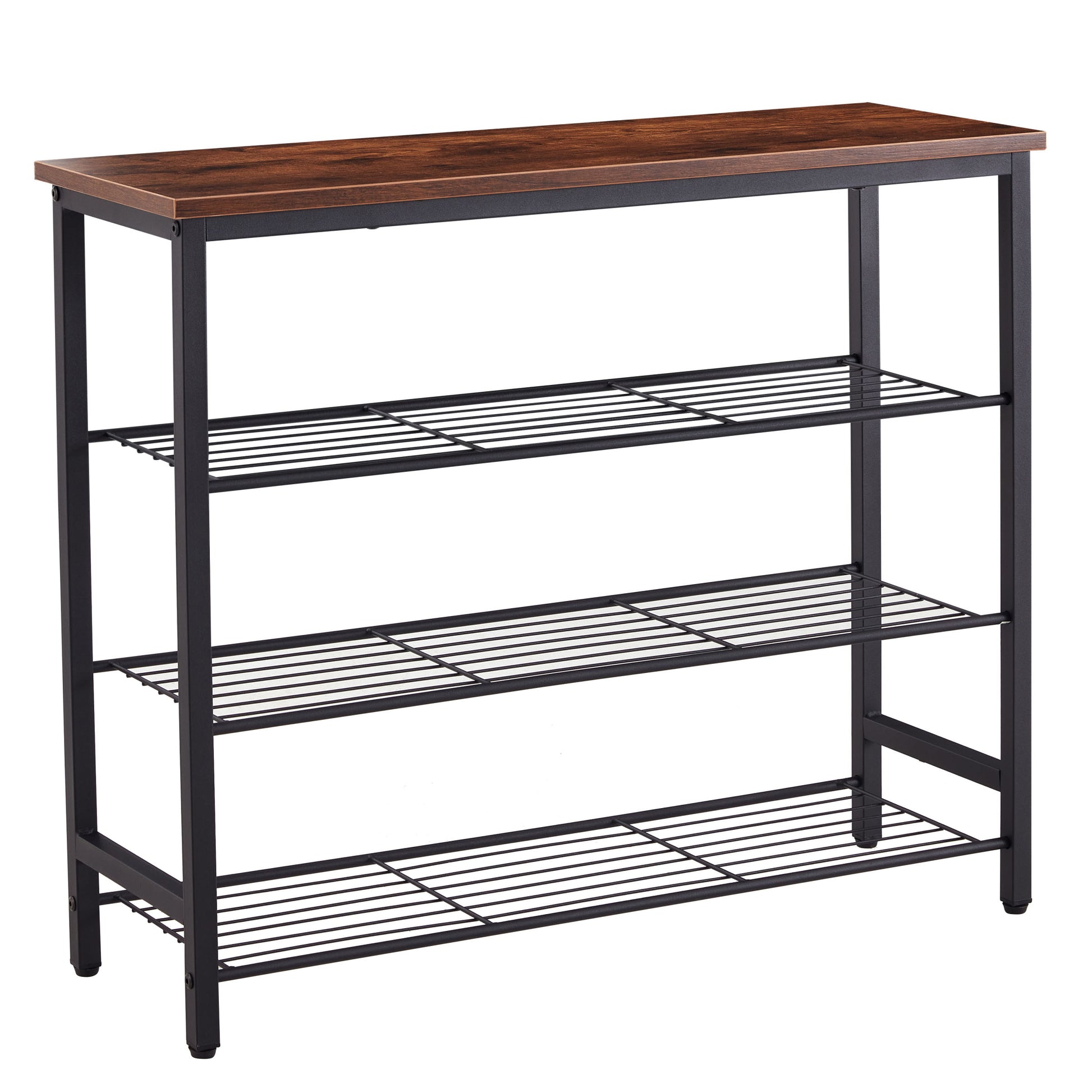 DN 4-Tier Metal Shoe Rack, Modern Multifunctional Shoe Storage Shelf with MDF Top Board,  1 pc per  carton - Vixiahome