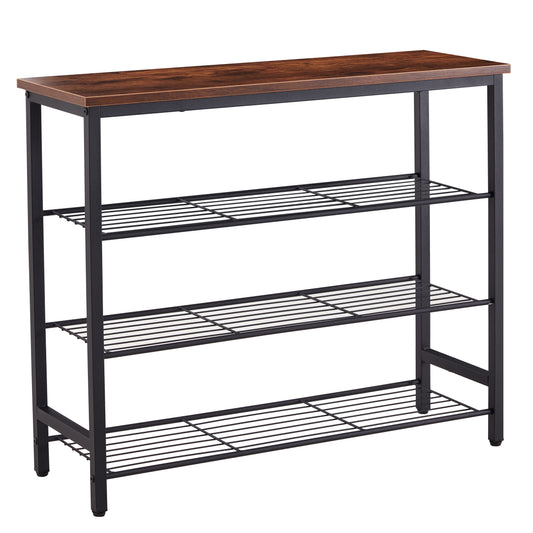 DN 4-Tier Metal Shoe Rack, Modern Multifunctional Shoe Storage Shelf with MDF Top Board,  1 pc per  carton - Vixiahome